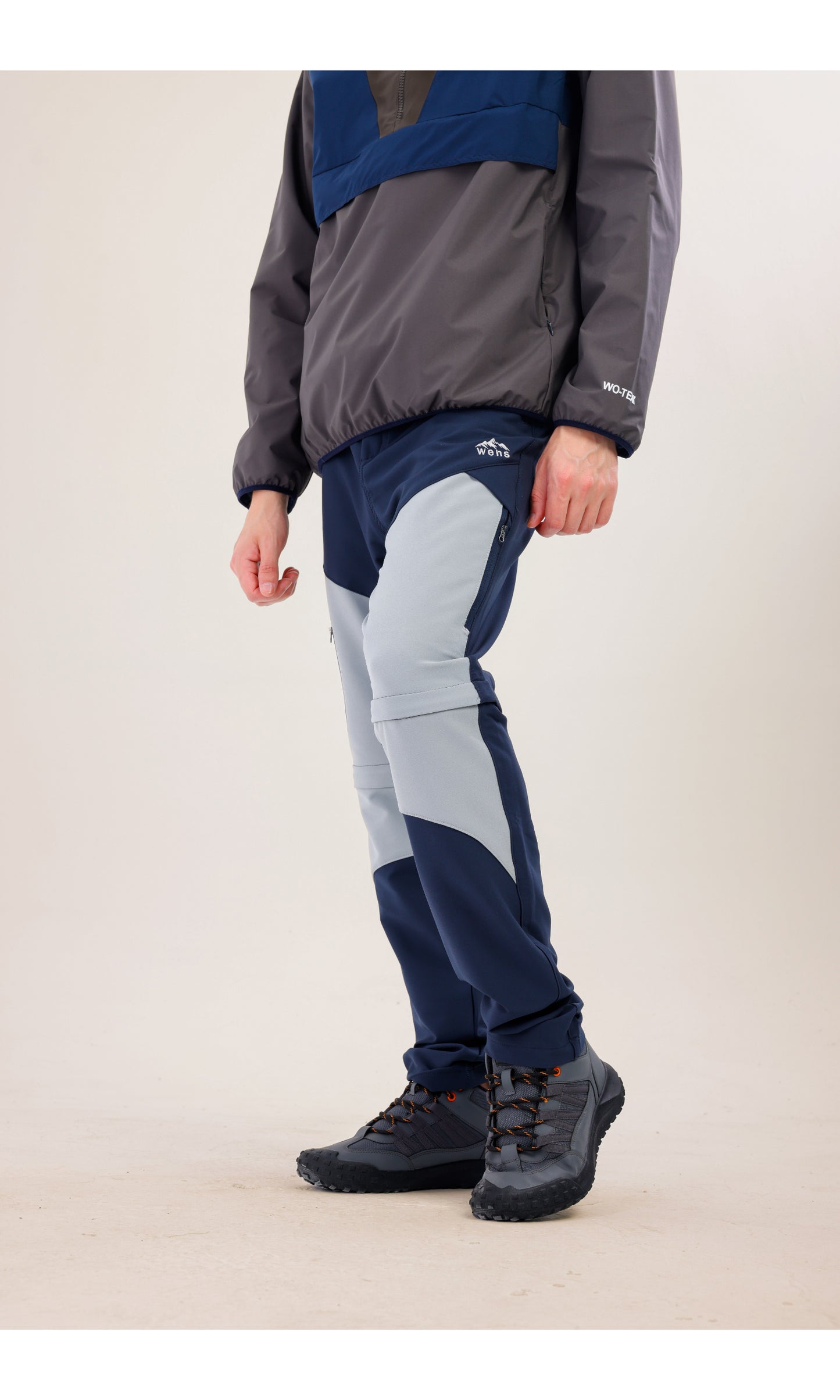TwinJourney Lacivert-Gri Outdoor Pantolon: Dört Mevsim Şorta Dönüşen Pantolon