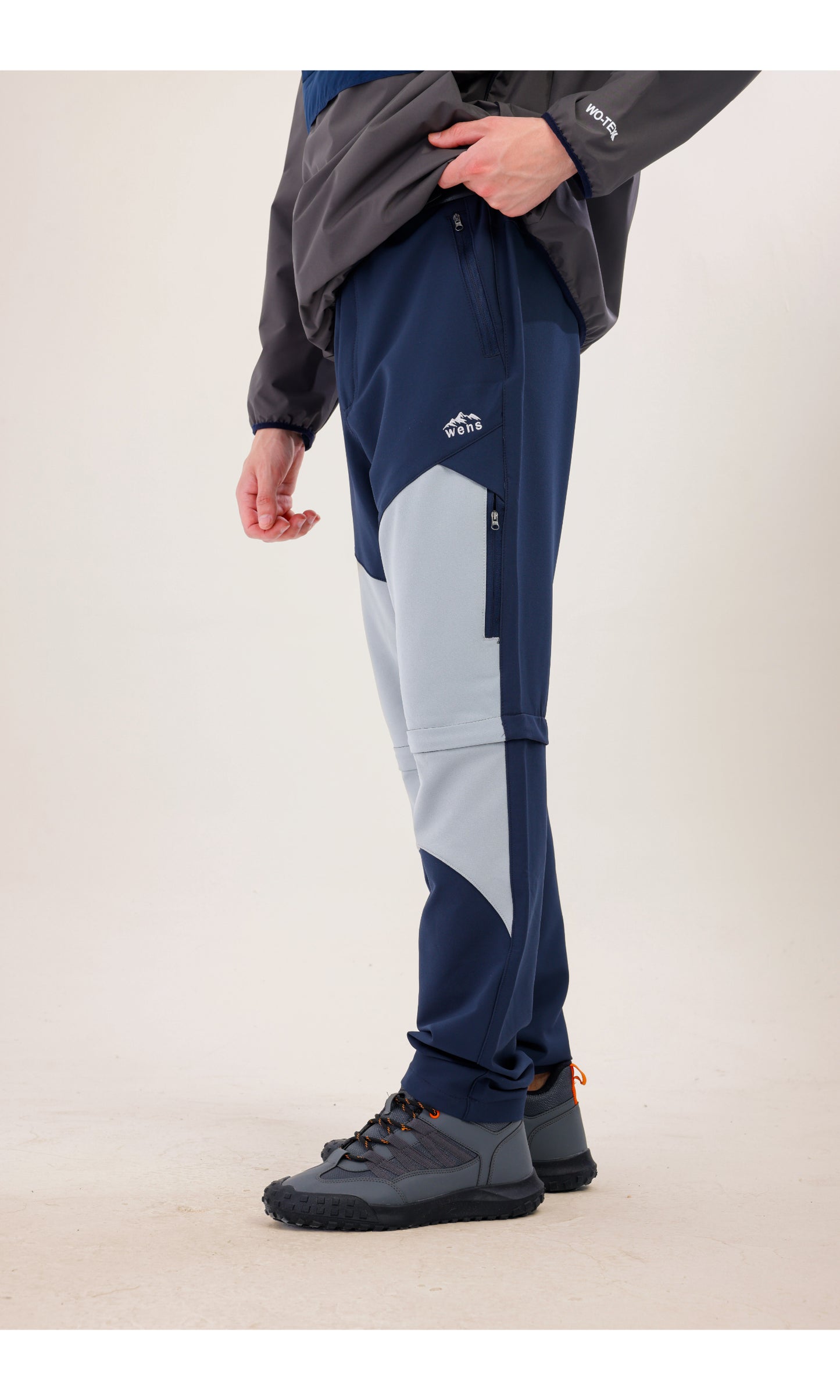 TwinJourney Lacivert-Gri Outdoor Pantolon: Dört Mevsim Şorta Dönüşen Pantolon