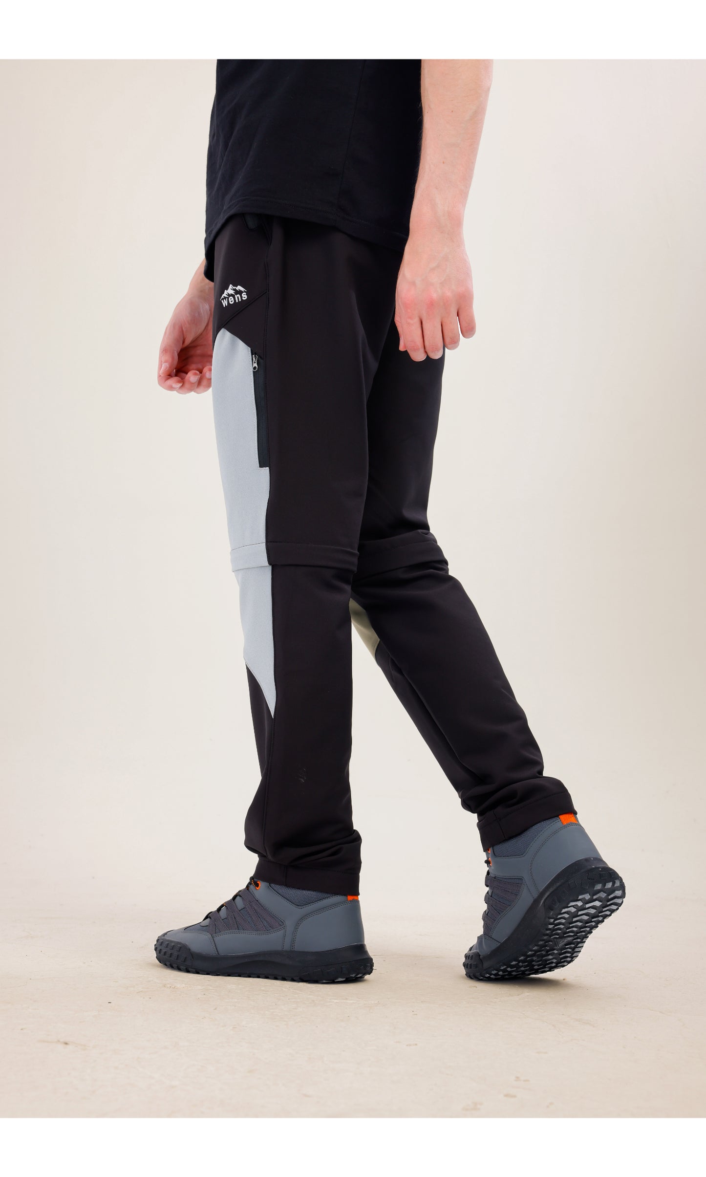 TwinJourney Outdoor Siyah Gri Pantolon: Dört Mevsim, Şorta Dönüşen Pantolon