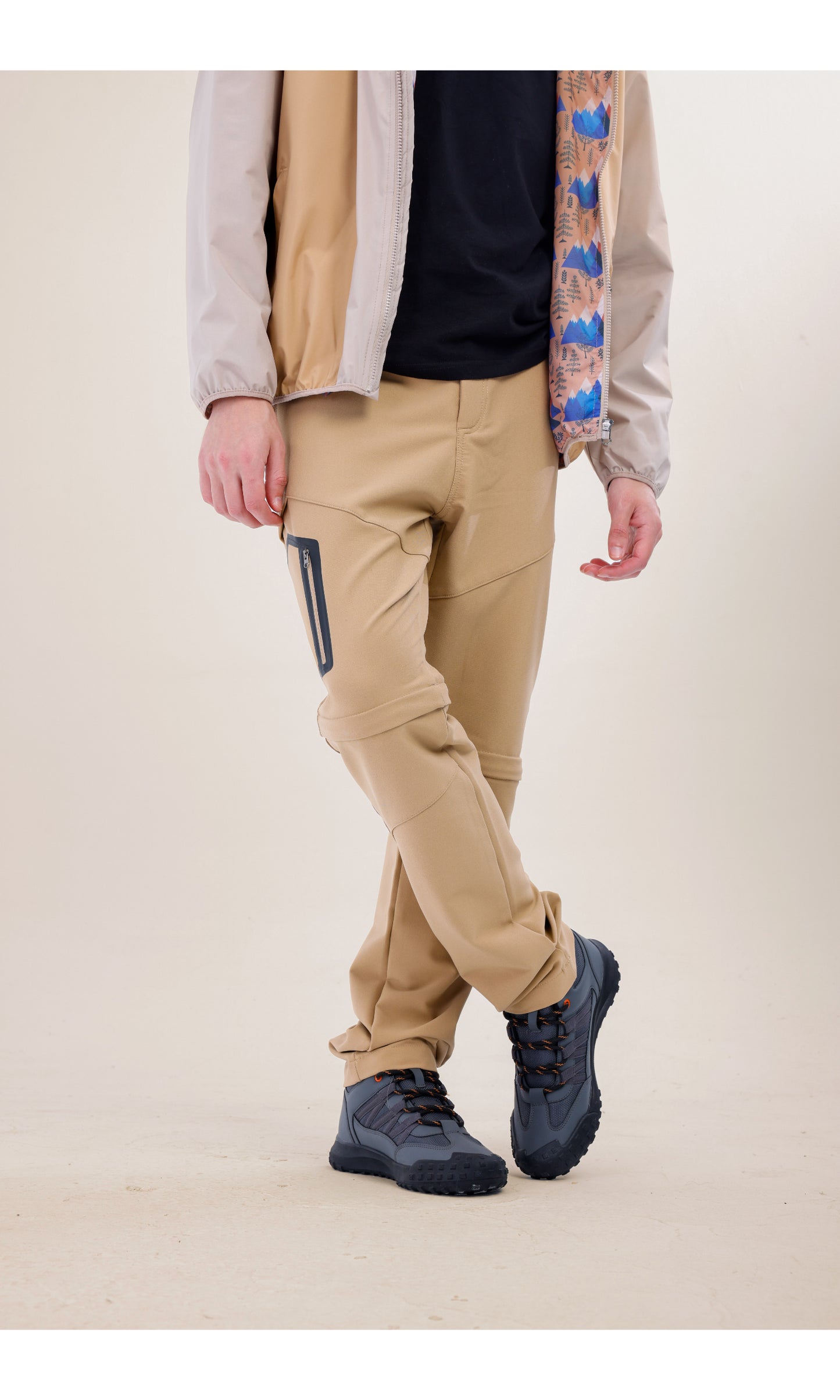 TwinJourney Bej Outdoor Pantolon: Dört Mevsim Şorta Dönüşen Pantolon