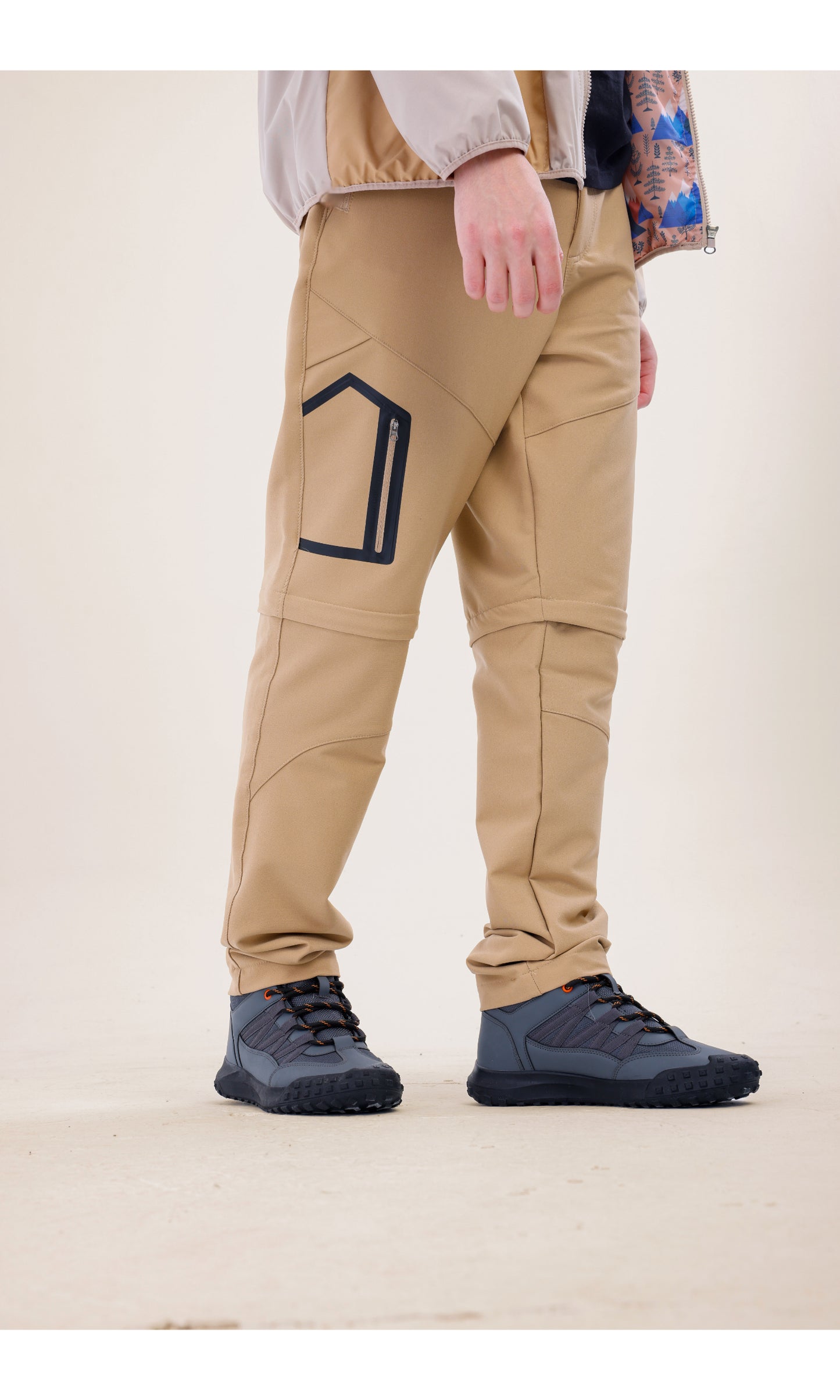 TwinJourney Bej Outdoor Pantolon: Dört Mevsim Şorta Dönüşen Pantolon
