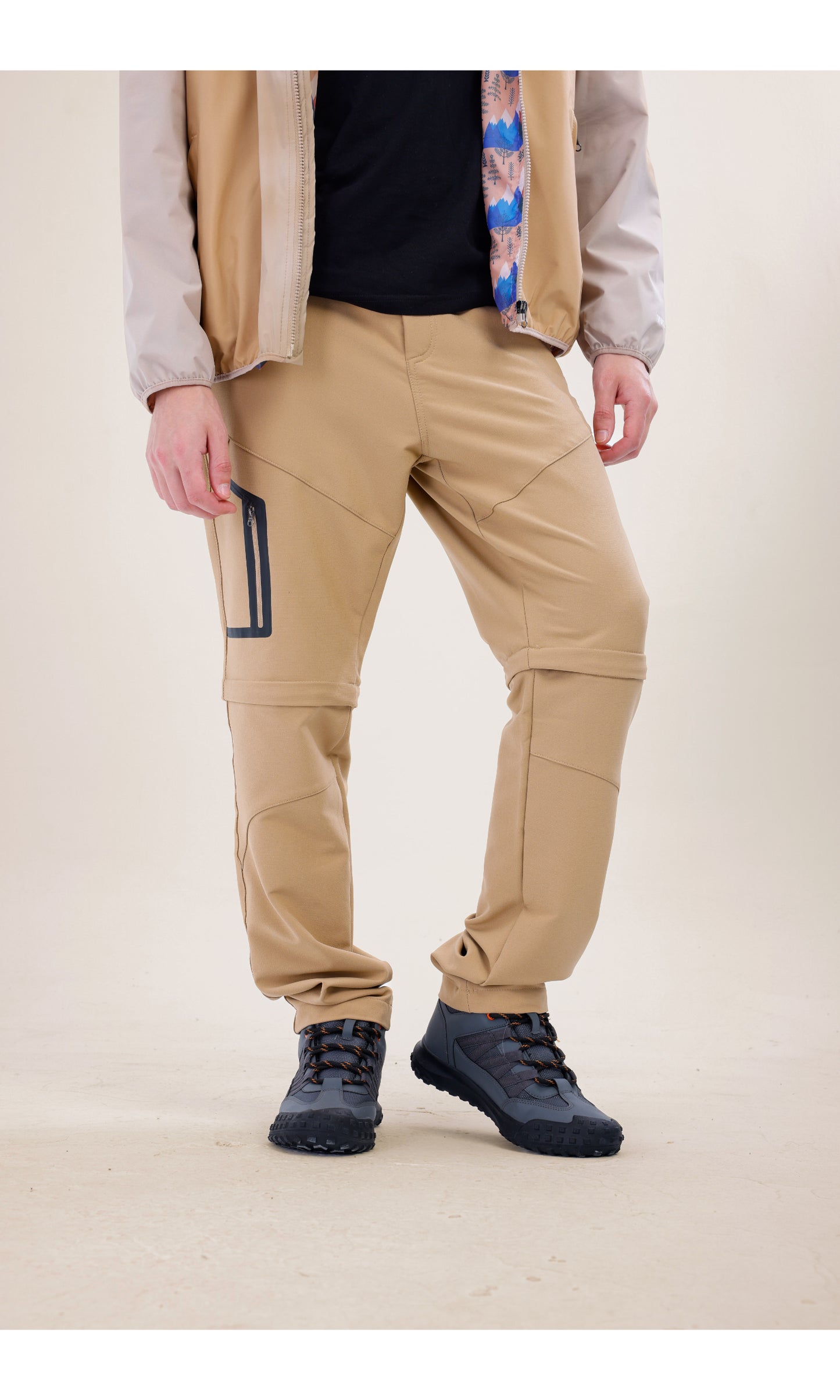 TwinJourney Bej Outdoor Pantolon: Dört Mevsim Şorta Dönüşen Pantolon