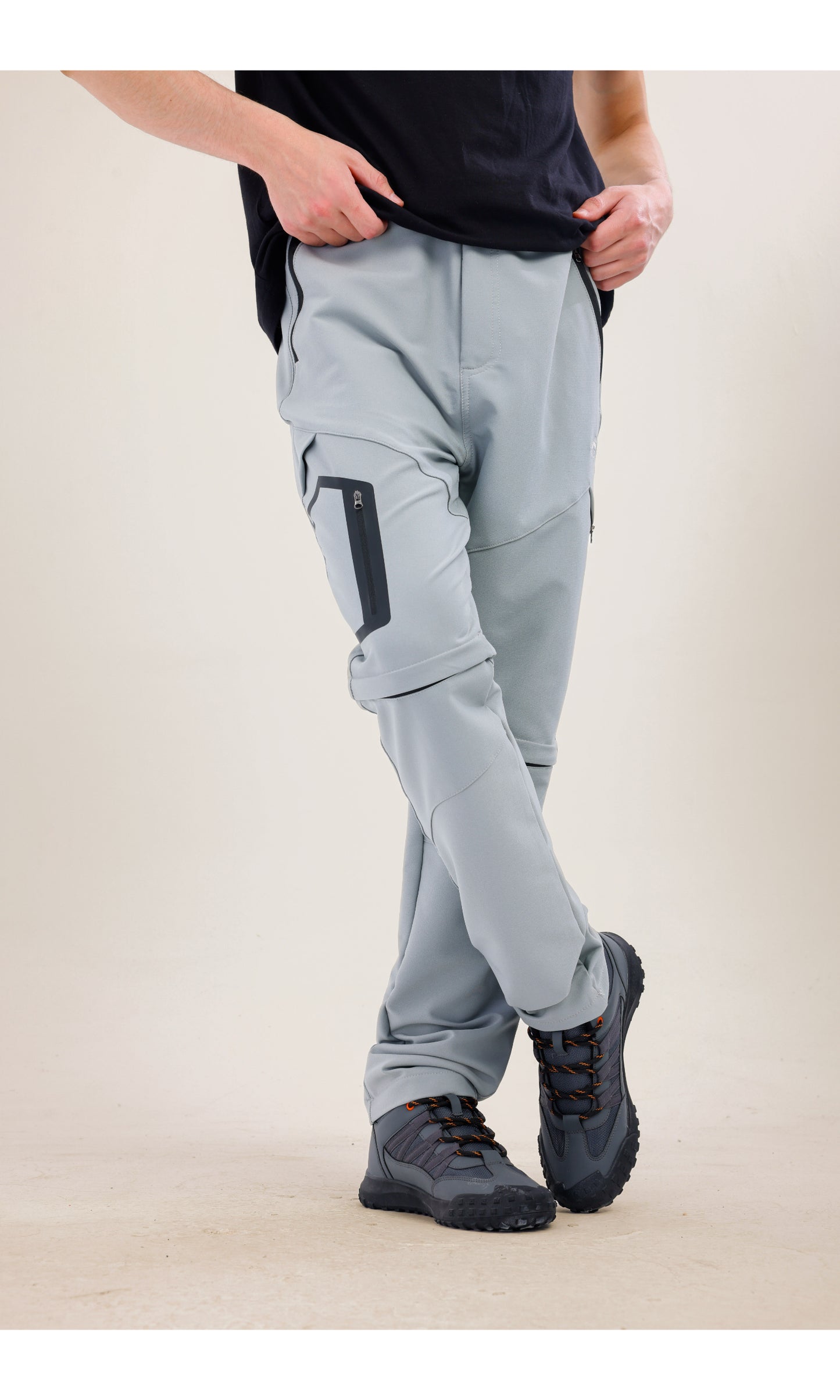 TwinJourney Gri Outdoor Pantolon: Dört Mevsim Şorta Dönüşen Pantolon