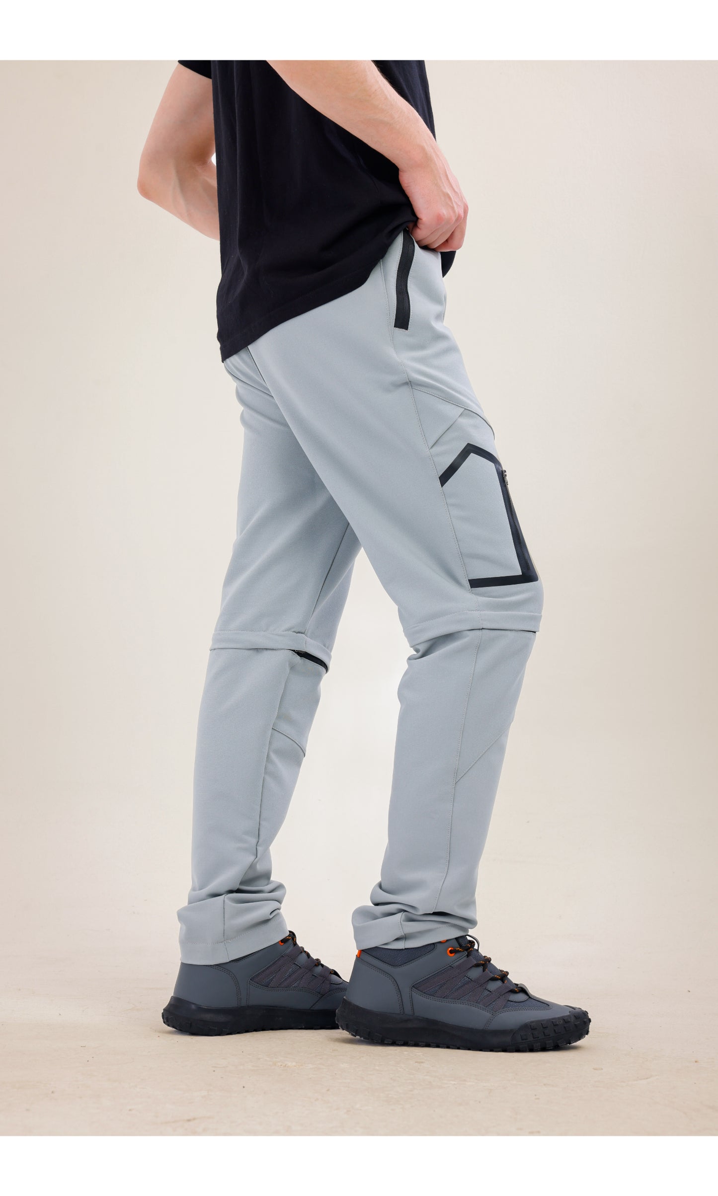 TwinJourney Gri Outdoor Pantolon: Dört Mevsim Şorta Dönüşen Pantolon