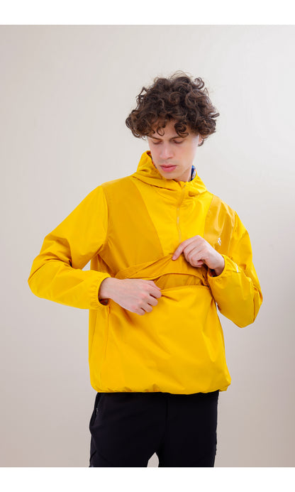Flow Flex Ultra Hafif Su Geçirmez Hoodie – Sarı/Hardal (Gün Işığı İkilisi), Çantaya Dönüşen Tasarım